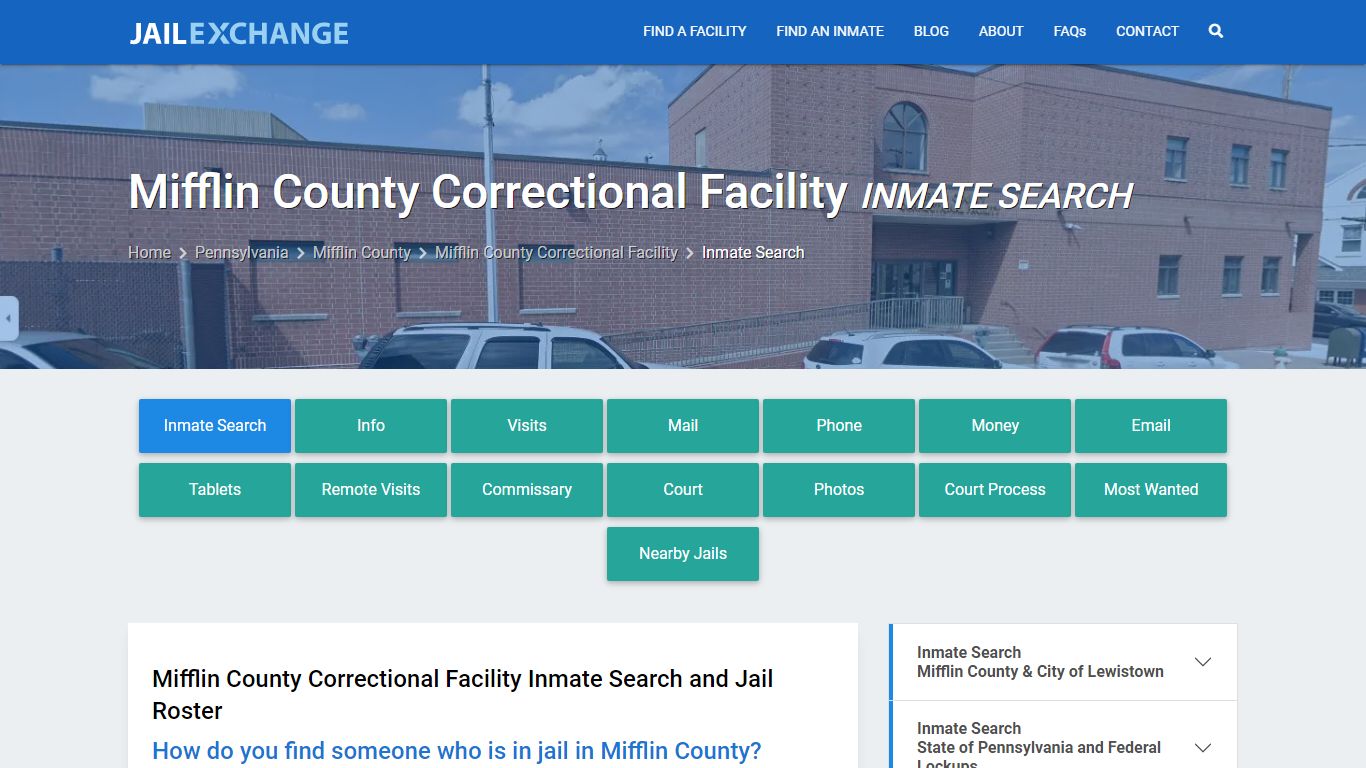 Mifflin County Correctional Facility Inmate Search - Jail Exchange